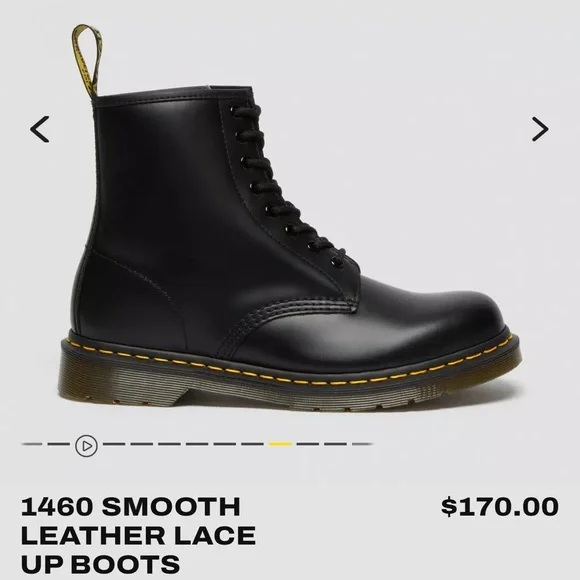 Dr. Martens 1460 Black Leather Boots Size 8 - Picture 5 of 13